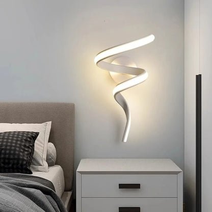 LED Wall Lamp Nordic Spiral Sconce Light For Indoor Hallway Bedroom Bedside Or Stair Lighting Decor 2
