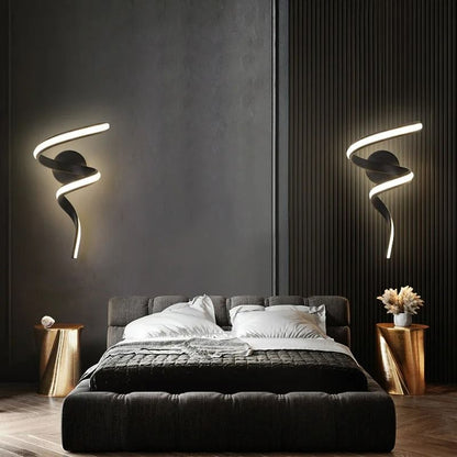 LED Wall Lamp Nordic Spiral Sconce Light For Indoor Hallway Bedroom Bedside Or Stair Lighting Decor 4