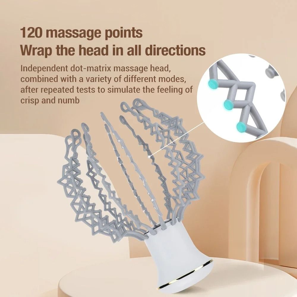 Electric Octopus Claw Scalp Massager With Hands Free Design For Stress Relief And Hair Stimulation 2