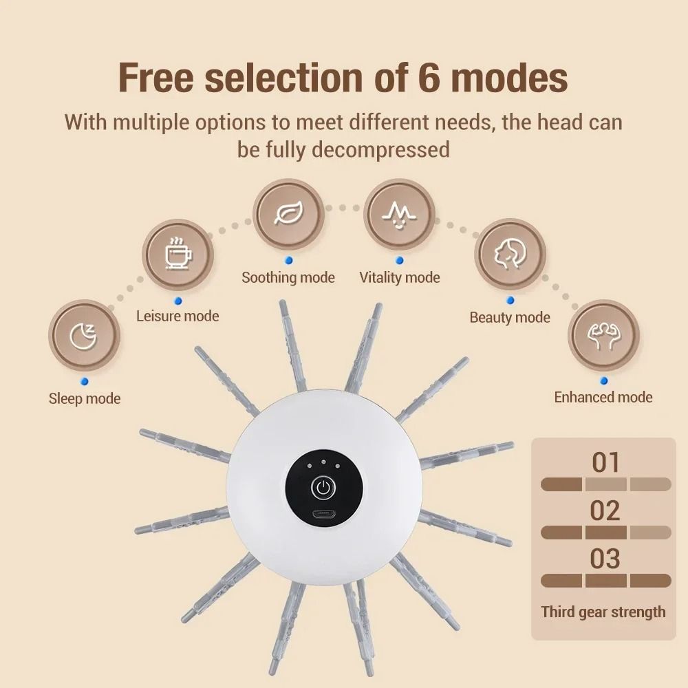 Electric Octopus Claw Scalp Massager With Hands Free Design For Stress Relief And Hair Stimulation 4