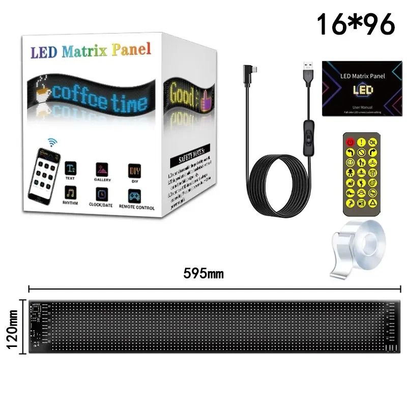 LED Matrix Panel For Car Or Truck With App Control RGB Scrolling Display Programmable Via Bluetooth 9