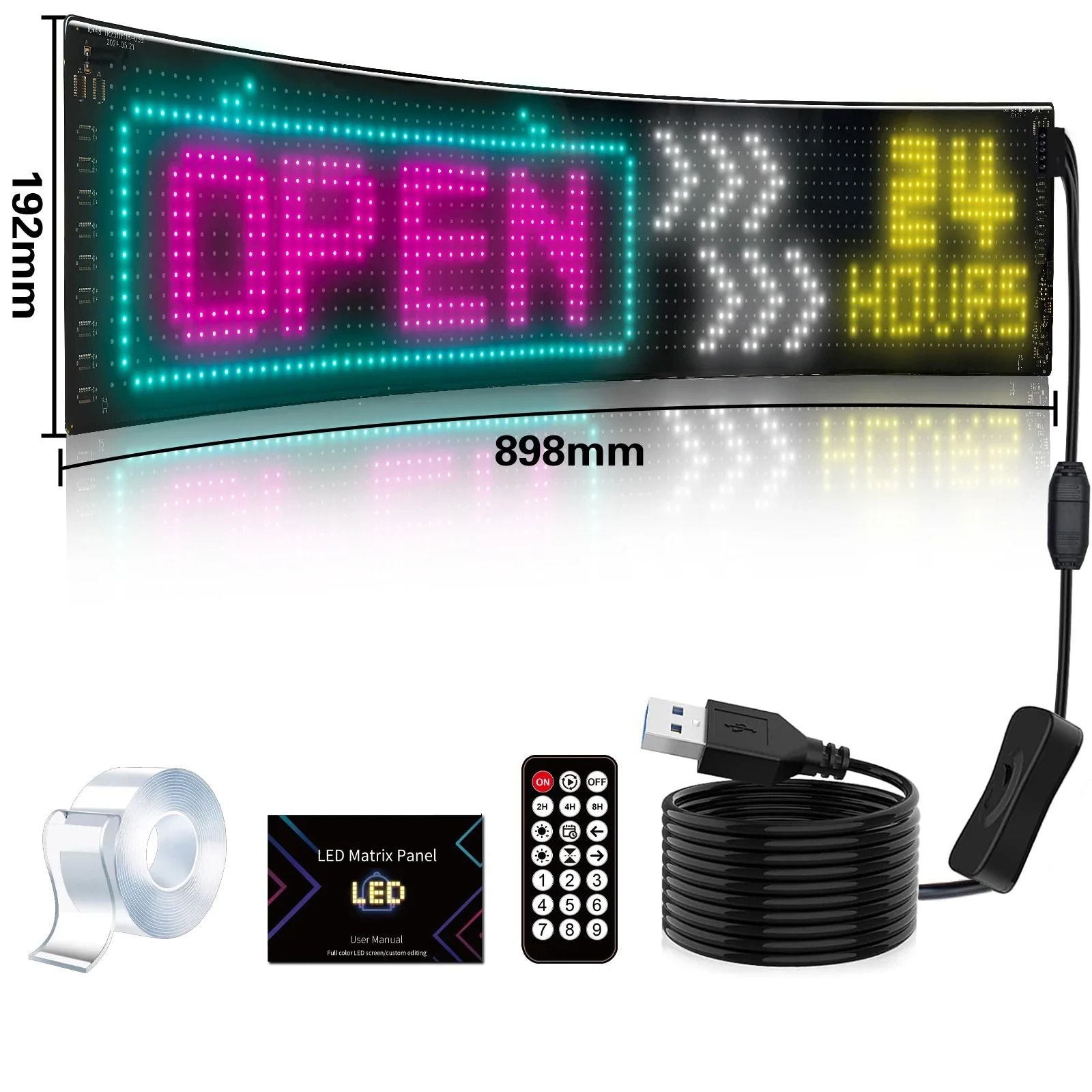 LED Matrix Panel For Car Or Truck With App Control RGB Scrolling Display Programmable Via Bluetooth 10