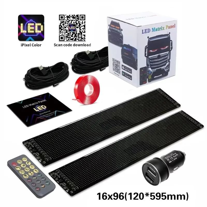 LED Matrix Panel For Car Or Truck With App Control RGB Scrolling Display Programmable Via Bluetooth 11