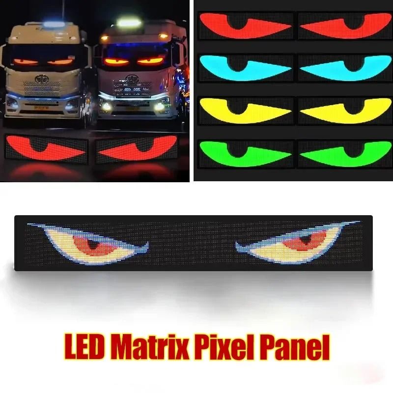 LED Matrix Panel For Car Or Truck With App Control RGB Scrolling Display Programmable Via Bluetooth 4