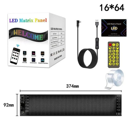 LED Matrix Panel For Car Or Truck With App Control RGB Scrolling Display Programmable Via Bluetooth 7
