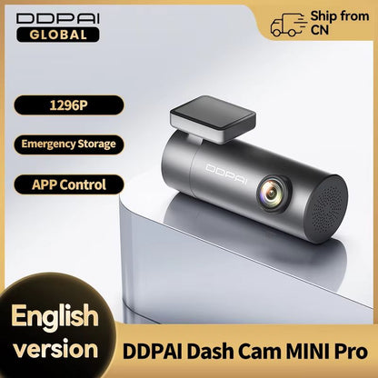 DDPAI Mini Pro Dash Cam – 1296P HD Car Camera with WiFi, Android App, and Smart DVR Recording