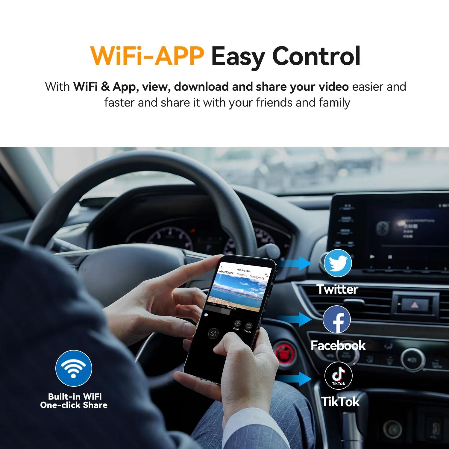 DDPAI Mini Pro Dash Cam  1296P HD Car Camera With WiFi Android App And Smart DVR Recording 3