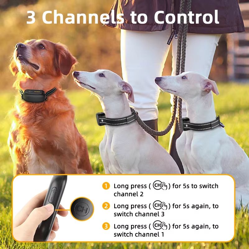 ROJECO Electric Dog Training Collar  Waterproof RemoteControl Bark Stop Collar With Vibration Shock 5