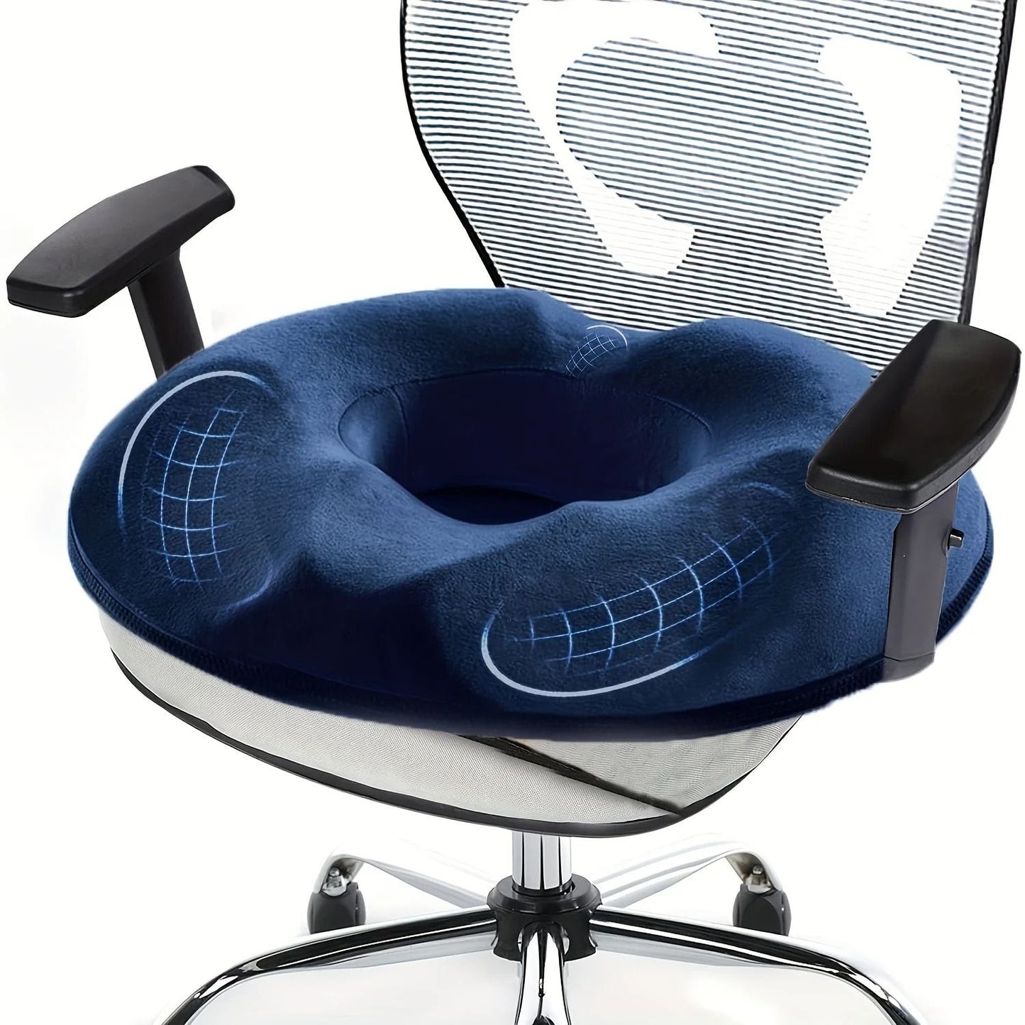 Orthopedic Memory Foam Donut Pillow for Tailbone and Hemorrhoid Relief Seat Cushion for Office or Pregnancy Use