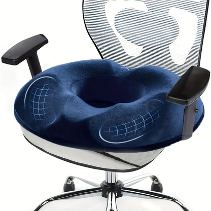 Orthopedic Memory Foam Donut Pillow for Tailbone and Hemorrhoid Relief Seat Cushion for Office or Pregnancy Use