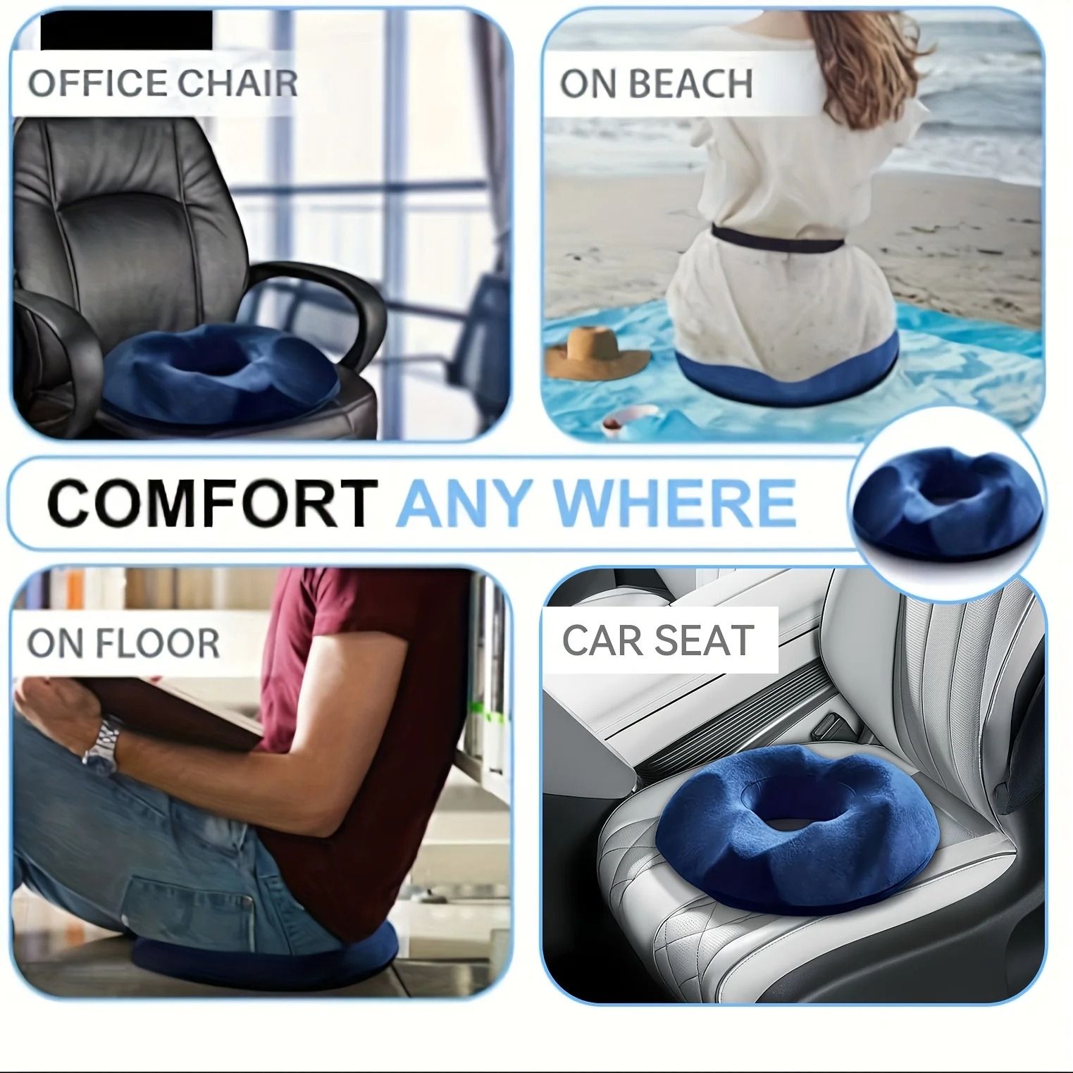 Orthopedic Memory Foam Donut Pillow For Tailbone And Hemorrhoid Relief Seat Cushion For Office Or P 1