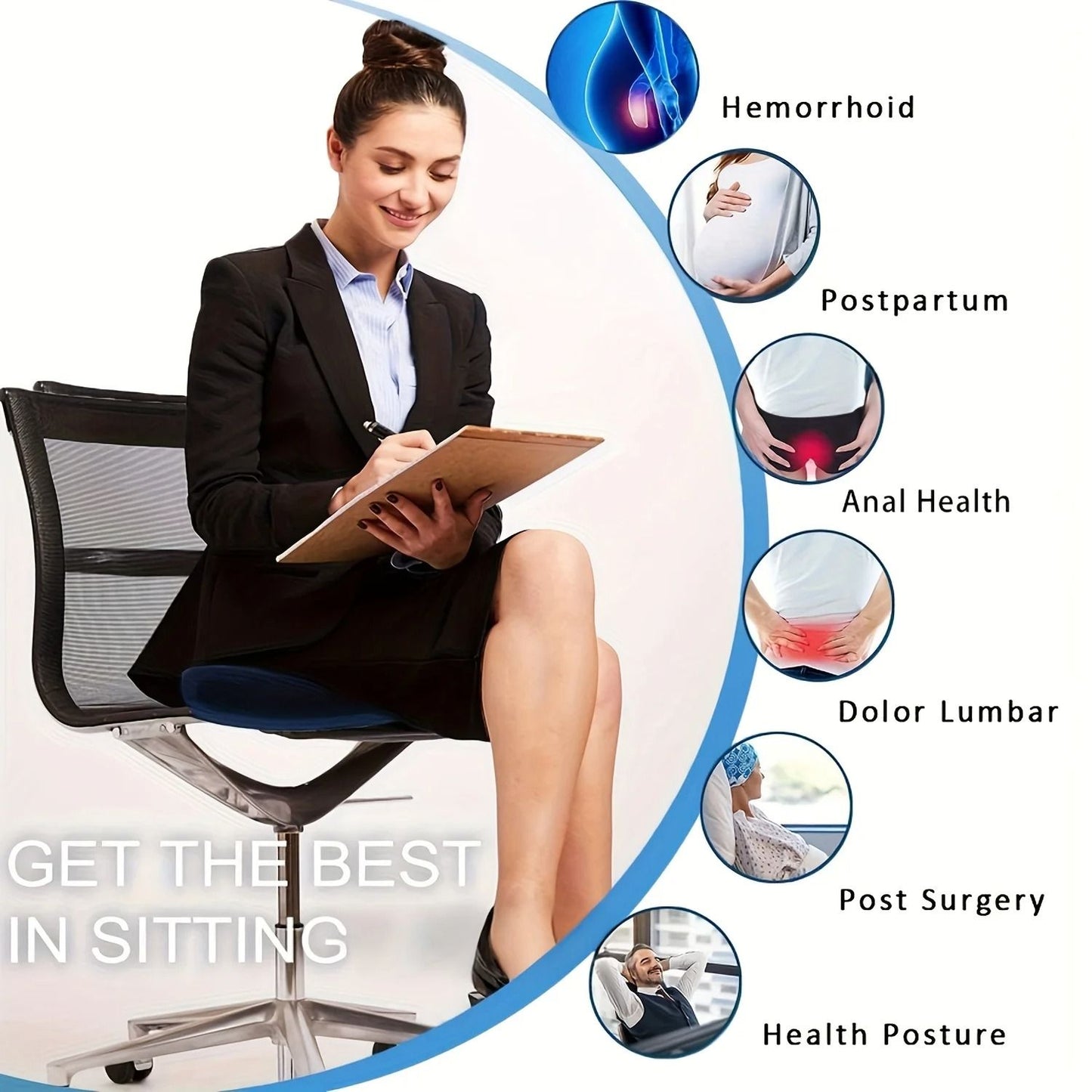 Orthopedic Memory Foam Donut Pillow For Tailbone And Hemorrhoid Relief Seat Cushion For Office Or P 5