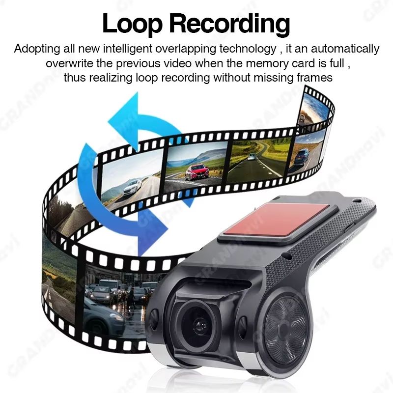 Grandnavi HD 720P Car DVR Dash Cam  USB ADAS Auto Recorder With Voice Alarm For Android Multimedia  4