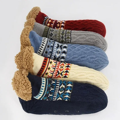 Thermal Cotton Floor Socks For Women And Men With Non Slip Grip And Fuzzy Soft Lining For Winter Ho 5