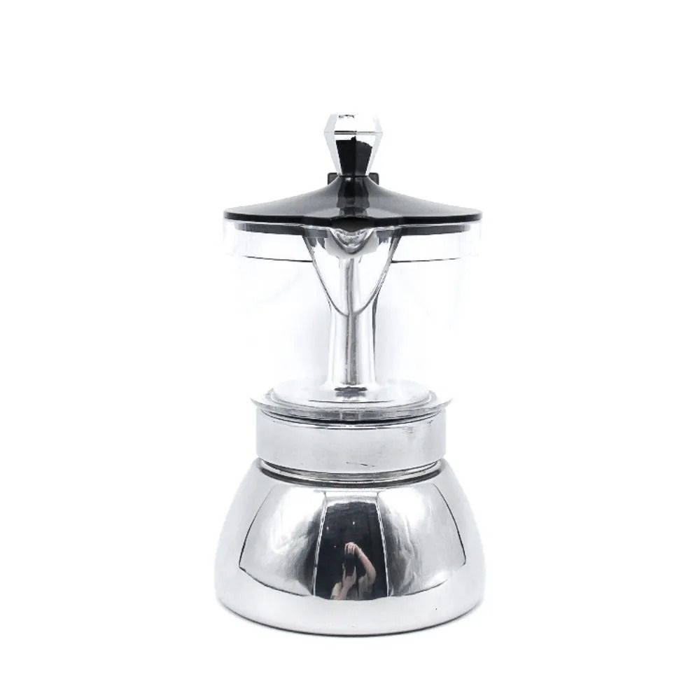 Visible Stainless Steel Moka Pot Coffee Maker With Transparent Pot Body For Espresso And Home Brewi 1