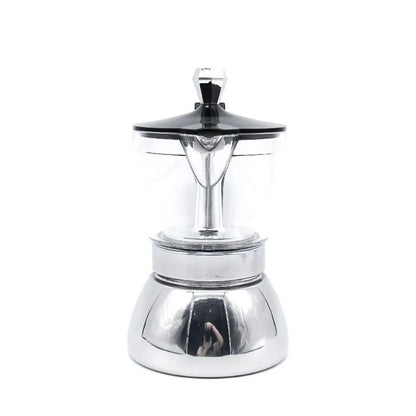Visible Stainless Steel Moka Pot Coffee Maker With Transparent Pot Body For Espresso And Home Brewi 1