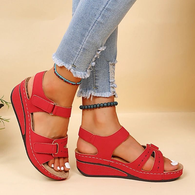 Womens Slip On Open Toe Sandals With Casual Heels For Summer Walking And Party Wear 8