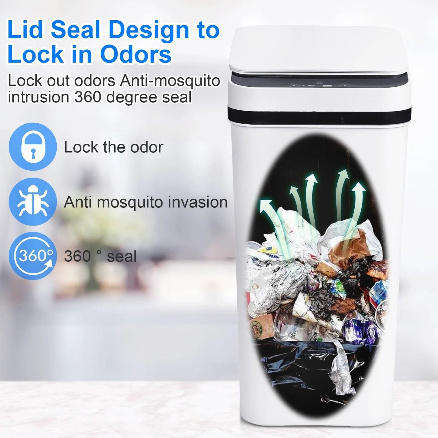 2 Pack 12L Motion Sensor Trash Cans With Lid Slim Touchless Design For Bathroom Bedroom Or Office U 3