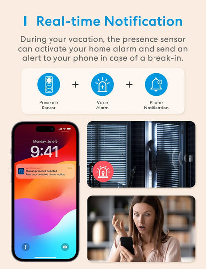 Meross Matter WiFi Human Presence Sensor With RadarBased Distance And Luminance Detection For Smart 3