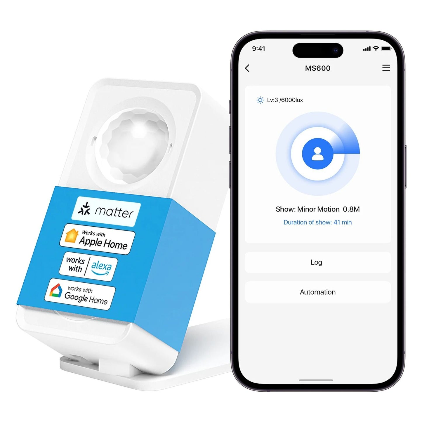 Meross Matter WiFi Human Presence Sensor With RadarBased Distance And Luminance Detection For Smart 6