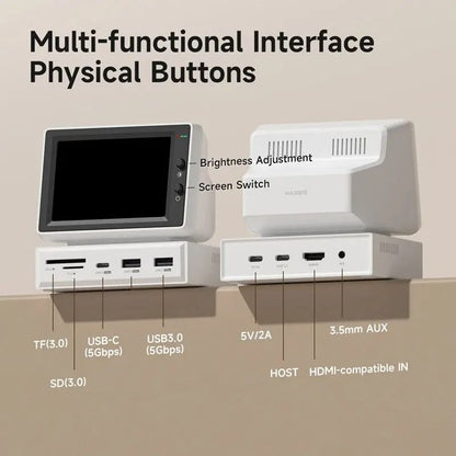 Hagibis 35 Inch IPS Mini PC Screen With USB C Hub For Real Time CPU RAM HDD Monitoring On Laptop Or 1