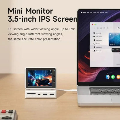 Hagibis 35 Inch IPS Mini PC Screen With USB C Hub For Real Time CPU RAM HDD Monitoring On Laptop Or 3