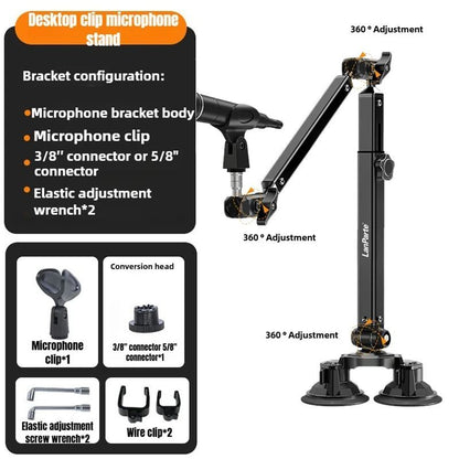 Adjustable Mic Boom Arm With Desk Mount And Detachable Riser For Streaming Recording Or Podcast Set 10