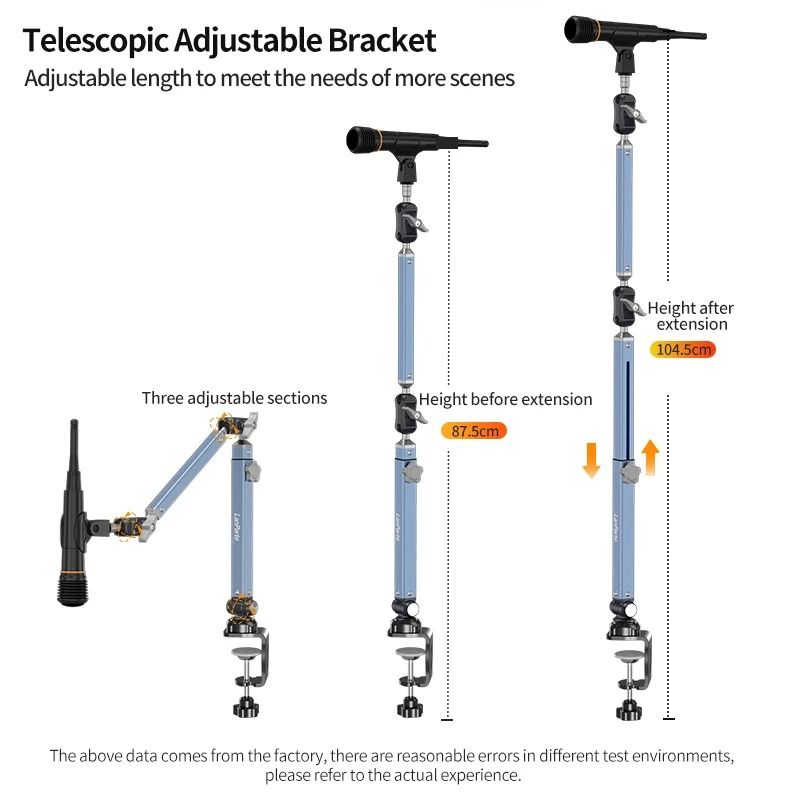 Adjustable Mic Boom Arm With Desk Mount And Detachable Riser For Streaming Recording Or Podcast Set 5