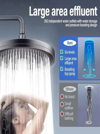 230mm Large Rainfall Shower Head With 6 Spray Modes And Supercharged High Pressure Output For Bathr 3