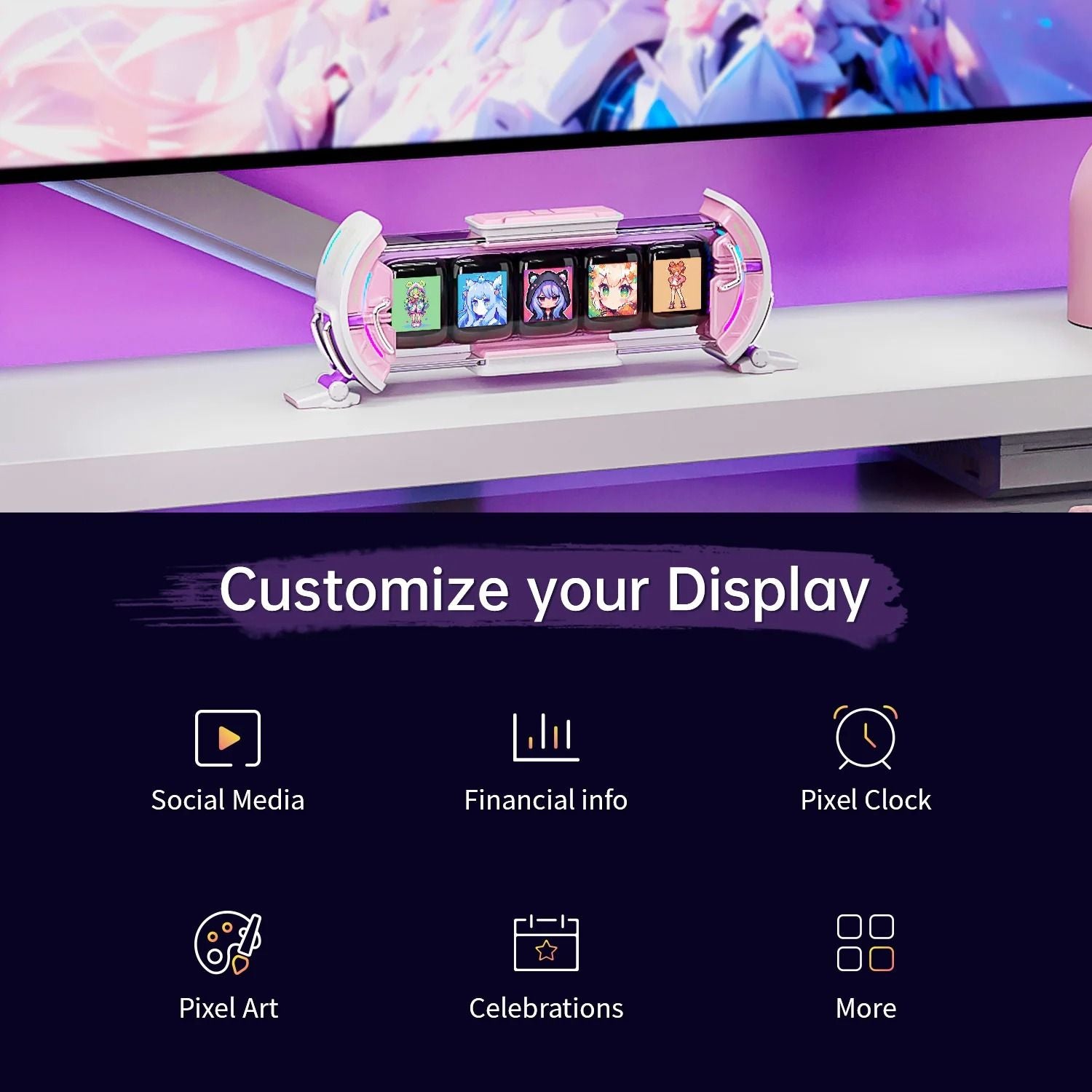 Divoom Times Gate Pixel Art Digital Clock For Gamers With Informative Display And Social Media Anim 1