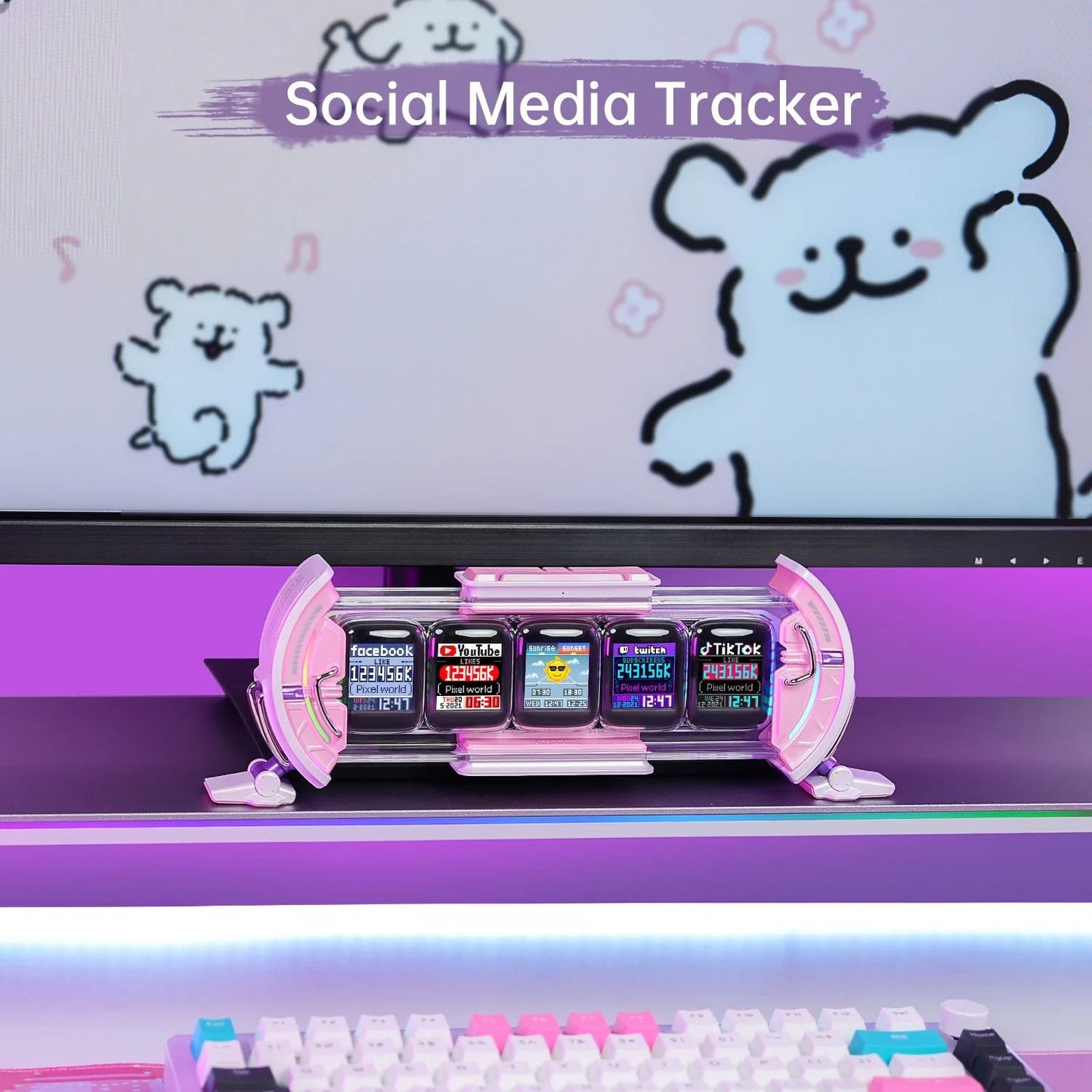Divoom Times Gate Pixel Art Digital Clock For Gamers With Informative Display And Social Media Anim 3