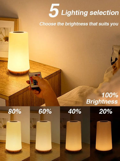 Rechargeable RGB LED Night Light Table Lamp With Remote Control And Touch Sensor For Bedside Or Hom 1