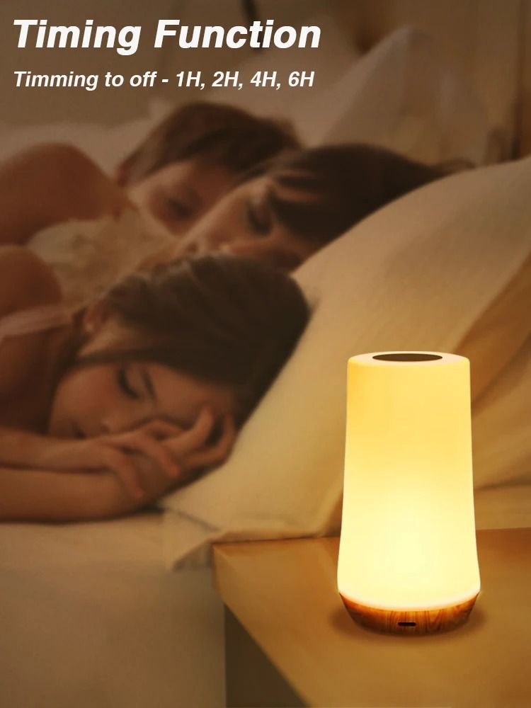 Rechargeable RGB LED Night Light Table Lamp With Remote Control And Touch Sensor For Bedside Or Hom 3