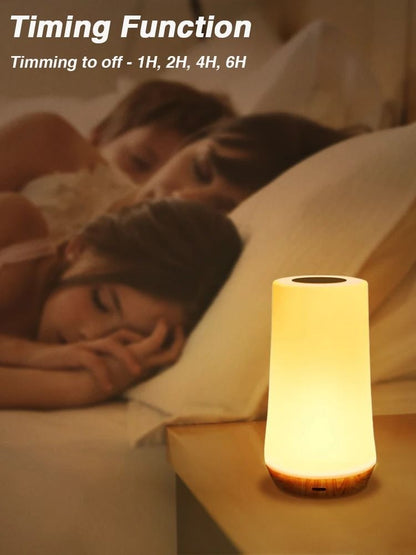 Rechargeable RGB LED Night Light Table Lamp With Remote Control And Touch Sensor For Bedside Or Hom 3