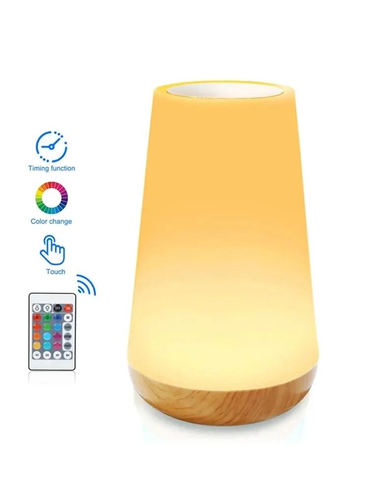 Rechargeable RGB LED Night Light Table Lamp With Remote Control And Touch Sensor For Bedside Or Hom 6