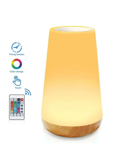 Rechargeable RGB LED Night Light Table Lamp With Remote Control And Touch Sensor For Bedside Or Hom 6