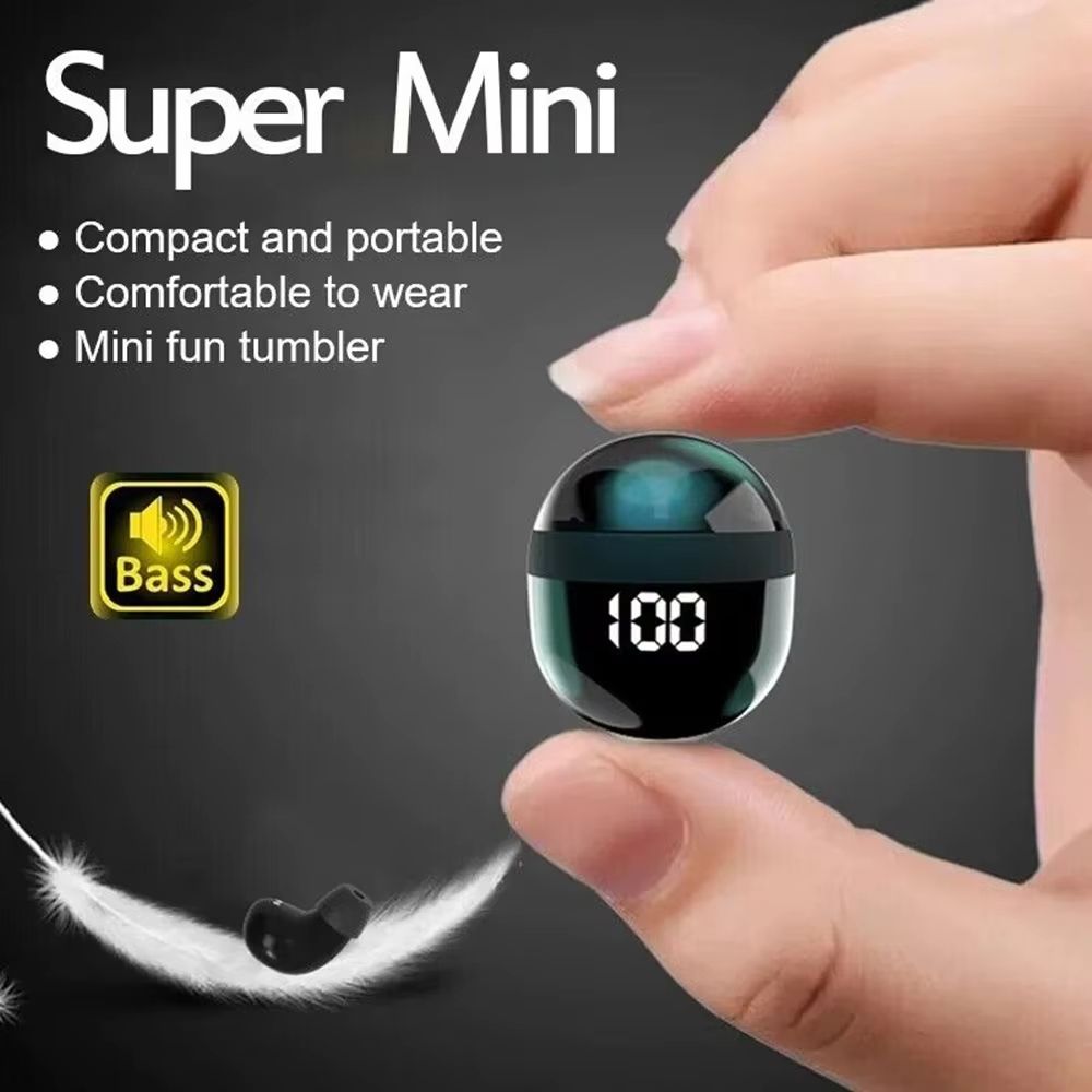 SK18 Mini Invisible Bluetooth 5.3 Headphones – Noise Cancelling Sleeping Earbuds with Mic and Deep Bass
