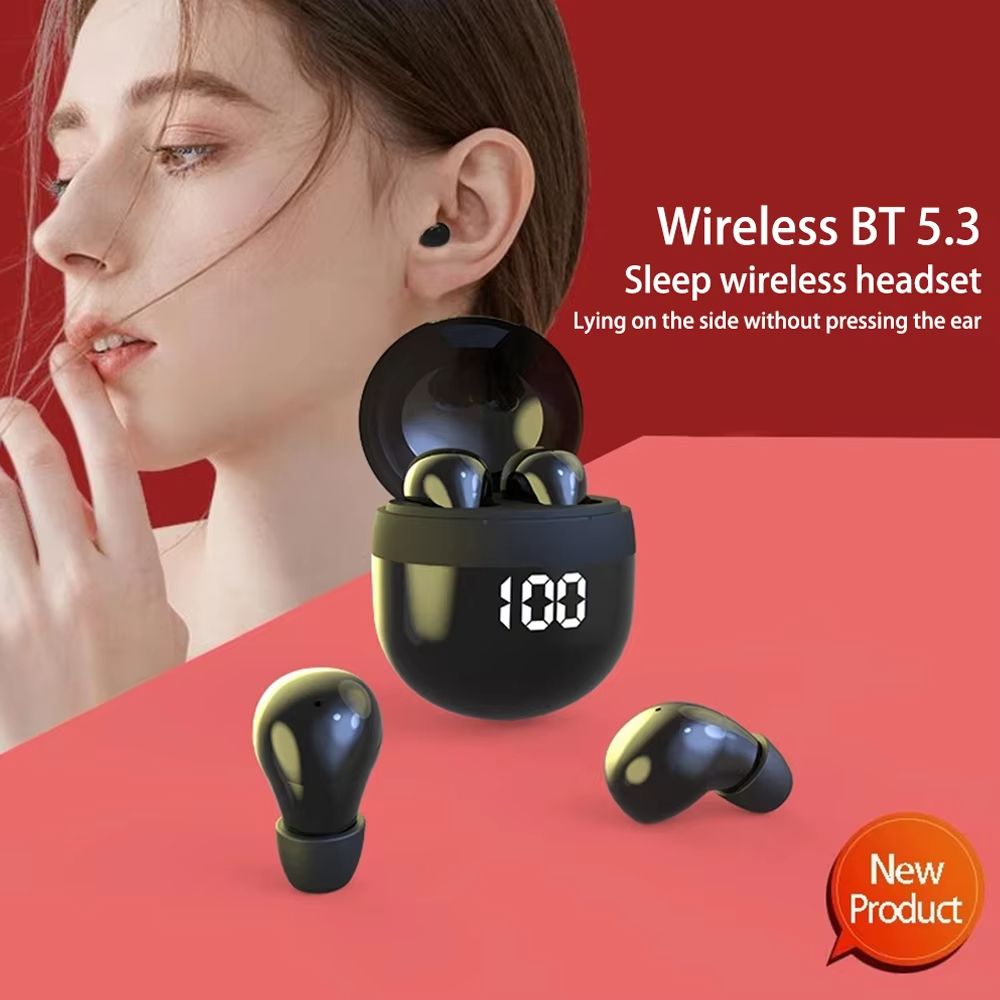 SK18 Mini Invisible Bluetooth 53 Headphones  Noise Cancelling Sleeping Earbuds With Mic And Deep Ba 1
