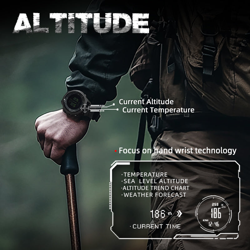 NORTH EDGE APACHE-46 Digital Sport Watch for Men, Outdoor Running, Hiking, Swimming, with Altimeter, Barometer, Compass