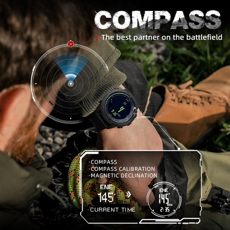 NORTH EDGE APACHE-46 Digital Sport Watch for Men, Outdoor Running, Hiking, Swimming, with Altimeter, Barometer, Compass