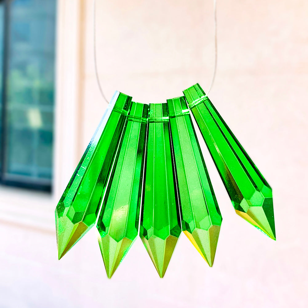 5PCS Crystal Pointed Beads, Chandelier Crystals, Lamp Prism Glass Bead Suncatcher for Windows Decor, DIY Hanging Pendant