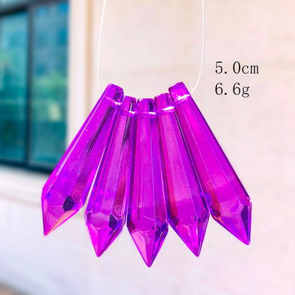 5PCS Crystal Pointed Beads, Chandelier Crystals, Lamp Prism Glass Bead Suncatcher for Windows Decor, DIY Hanging Pendant