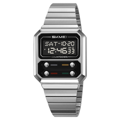 Retro Luxury Time Digital Electronic Watch for Women, Business Men Chrono Wristwatch, Waterproof Student Clock