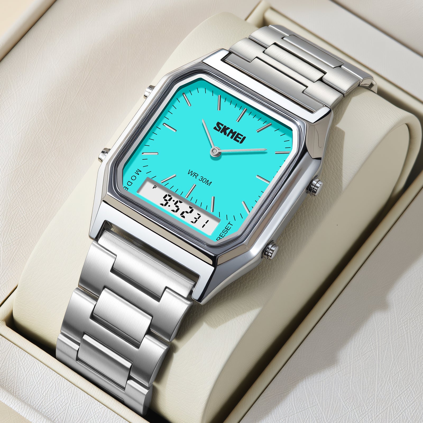 SKMEI Digital Watch for Men Women, Dual Display Quartz Timepiece, 3Time Luminous Waterproof Fashion Wristwatch