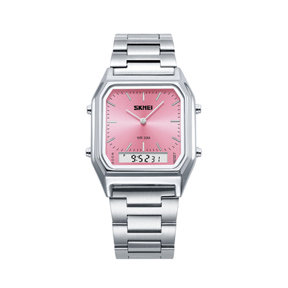 SKMEI Digital Watch for Men Women, Dual Display Quartz Timepiece, 3Time Luminous Waterproof Fashion Wristwatch