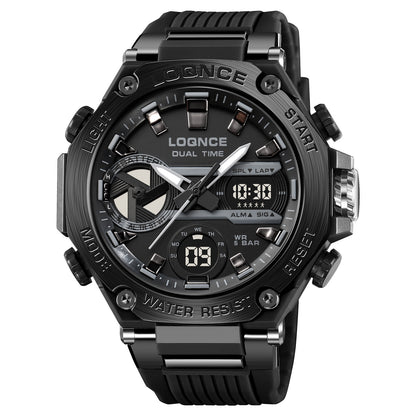 Mens Sport Watches, Digital Double Time Chronograph Watch, LED Chrono Montre Homme Week Display