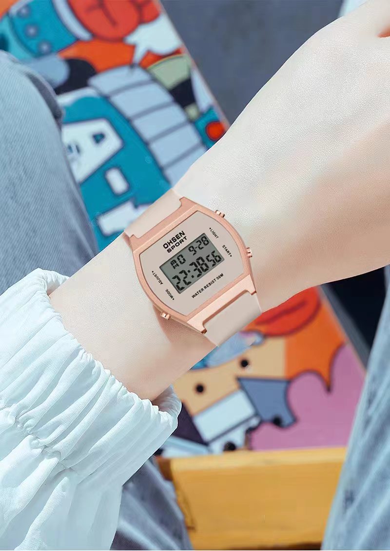 White Fashion Digital Watches for Women Waterproof, Electronic Ladies Sport Watch, reloj mujer with Alarm Clocks