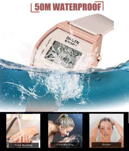 White Fashion Digital Watches for Women Waterproof, Electronic Ladies Sport Watch, reloj mujer with Alarm Clocks