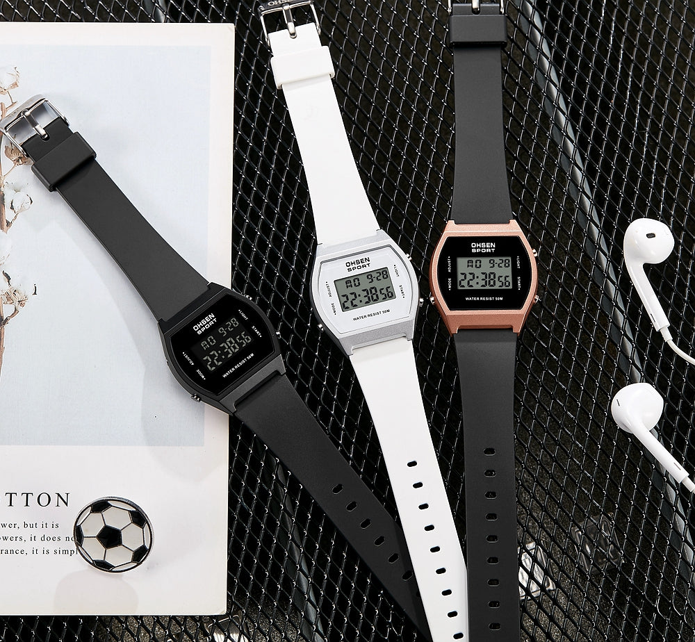 White Fashion Digital Watches for Women Waterproof, Electronic Ladies Sport Watch, reloj mujer with Alarm Clocks