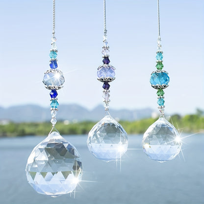 Clear Crystal Prism Suncatcher Ball, Rainbow Maker Window Yard Art Decor, Hanging Crystal Decor for Sunlight Reflections
